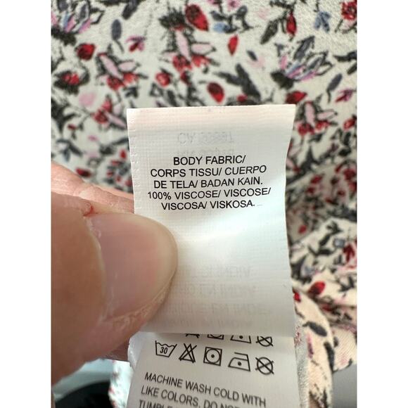 LUCKY BRAND | White Romantic Floral Boho Flutter Sleeve Peplum Top | Medium - Picture 6 of 7